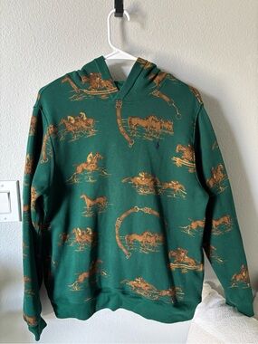 Polo by Ralph Lauren Green Equestrian Print Hoodie